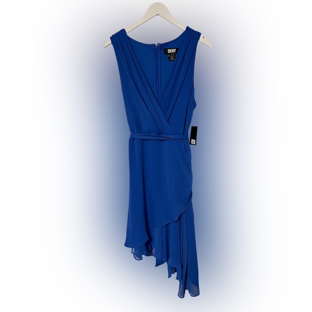 DKNY Asymmetrical Dress in Vibrant Blue